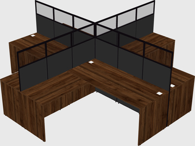 Shared l-shaped cubicles