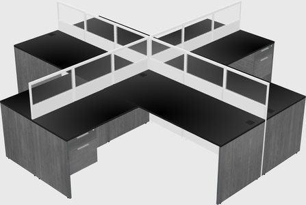 Shared l-shaped cubicles