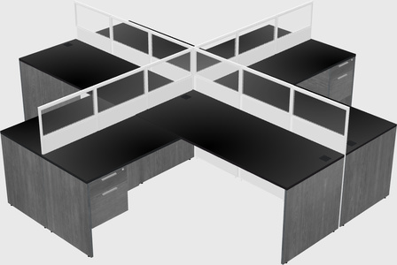 Shared l-shaped cubicles