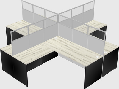 Shared l-shaped cubicles