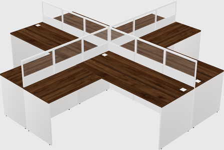 Shared l-shaped cubicles