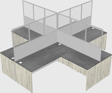 Shared l-shaped cubicles