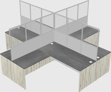 Shared l-shaped cubicles