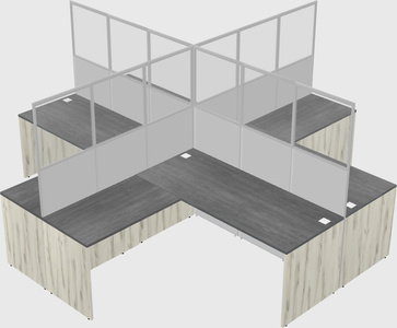 Shared l-shaped cubicles