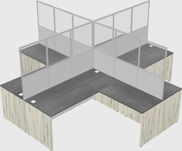 Shared l-shaped cubicles