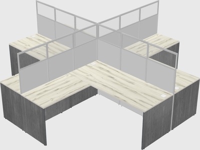 Shared l-shaped cubicles