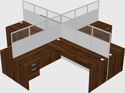 Shared l-shaped cubicles