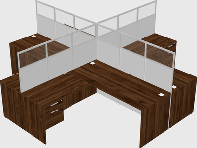 Shared l-shaped cubicles