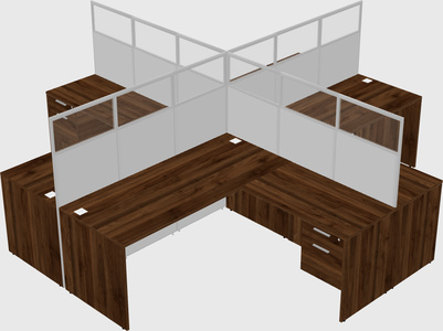 Shared l-shaped cubicles