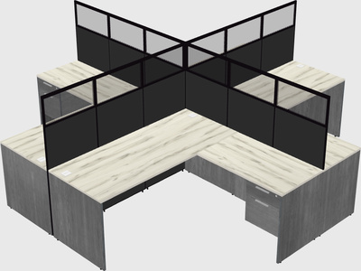 Shared l-shaped cubicles