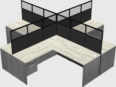 Shared l-shaped cubicles