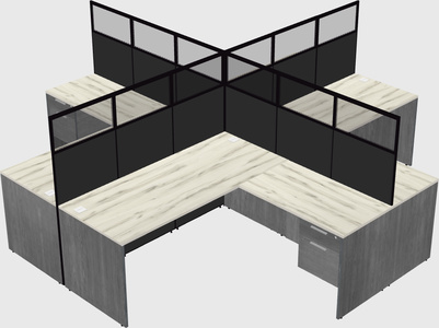 Shared l-shaped cubicles