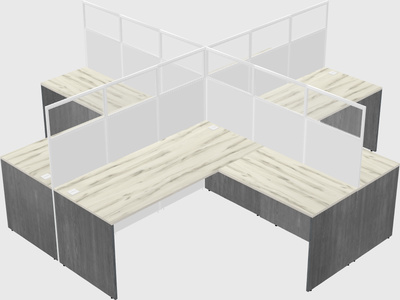 Shared l-shaped cubicles