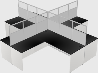 Shared l-shaped cubicles
