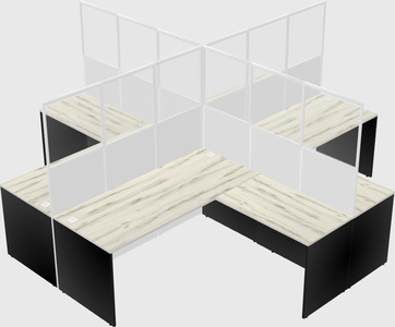 Shared l-shaped cubicles