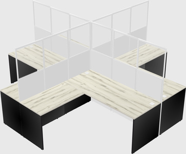 Shared l-shaped cubicles
