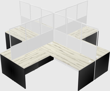 Shared l-shaped cubicles