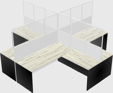 Shared l-shaped cubicles