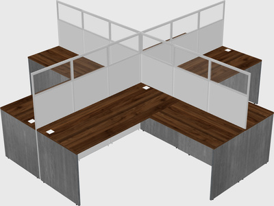 Shared l-shaped cubicles