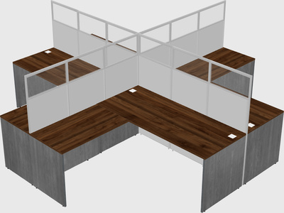 Shared l-shaped cubicles