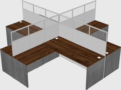 Shared l-shaped cubicles