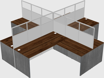 Shared l-shaped cubicles