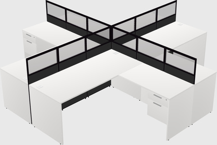 Shared l-shaped cubicles