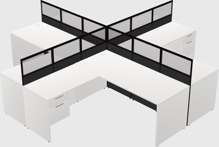 Shared l-shaped cubicles