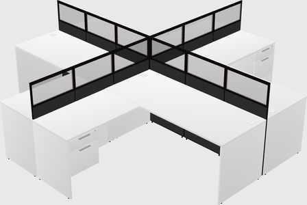 Shared l-shaped cubicles