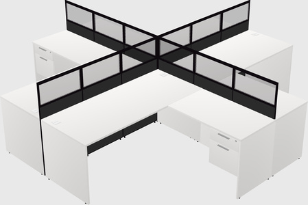 Shared l-shaped cubicles