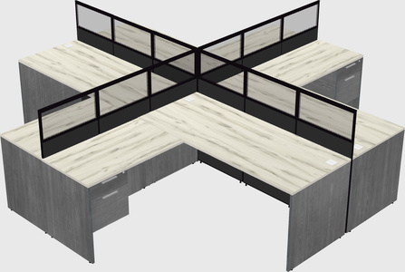 Shared l-shaped cubicles