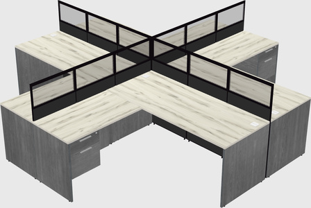 Shared l-shaped cubicles