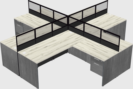 Shared l-shaped cubicles