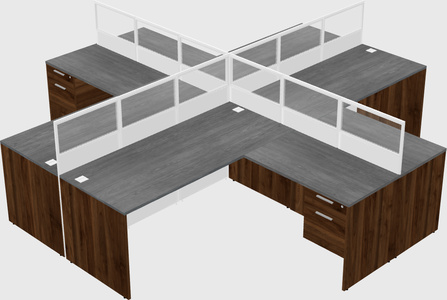 Shared l-shaped cubicles