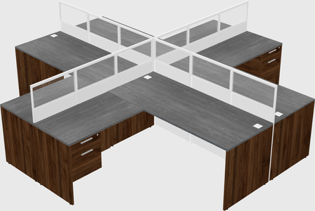 Shared l-shaped cubicles