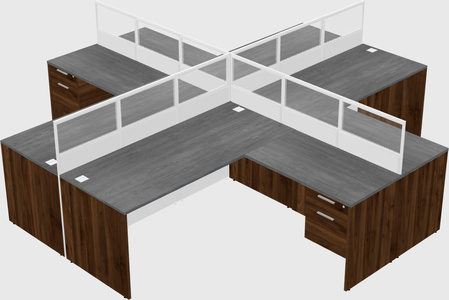 Shared l-shaped cubicles