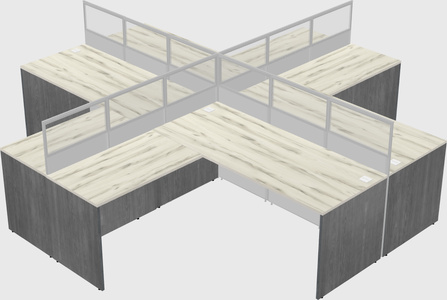 Shared l-shaped cubicles
