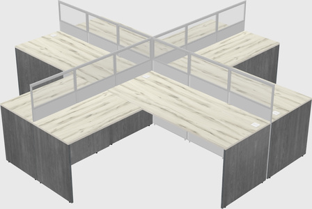 Shared l-shaped cubicles