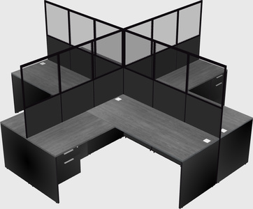 Shared l-shaped cubicles