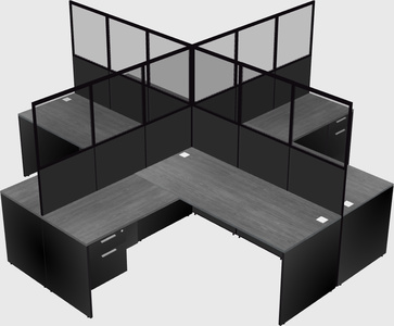 Shared l-shaped cubicles