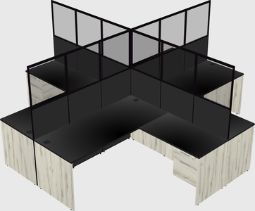 Shared l-shaped cubicles