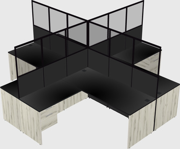 Shared l-shaped cubicles