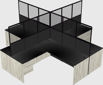 Shared l-shaped cubicles