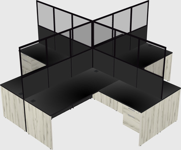 Shared l-shaped cubicles