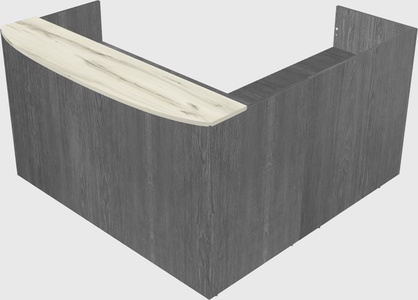 L-shaped reception desk