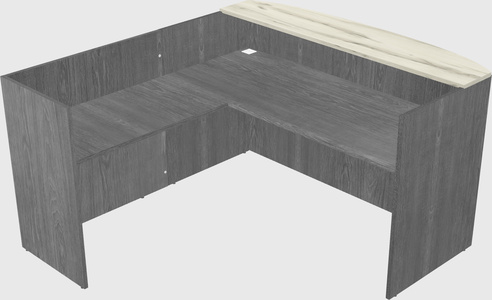L-shaped reception desk