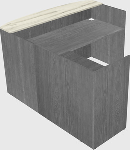 L-shaped reception desk