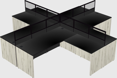 Shared l-shaped cubicles