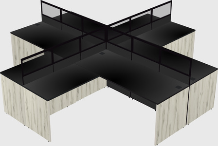 Shared l-shaped cubicles
