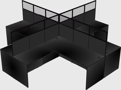 Shared l-shaped cubicles